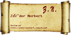 Zádor Norbert névjegykártya