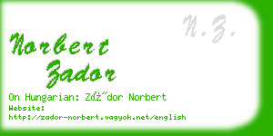 norbert zador business card